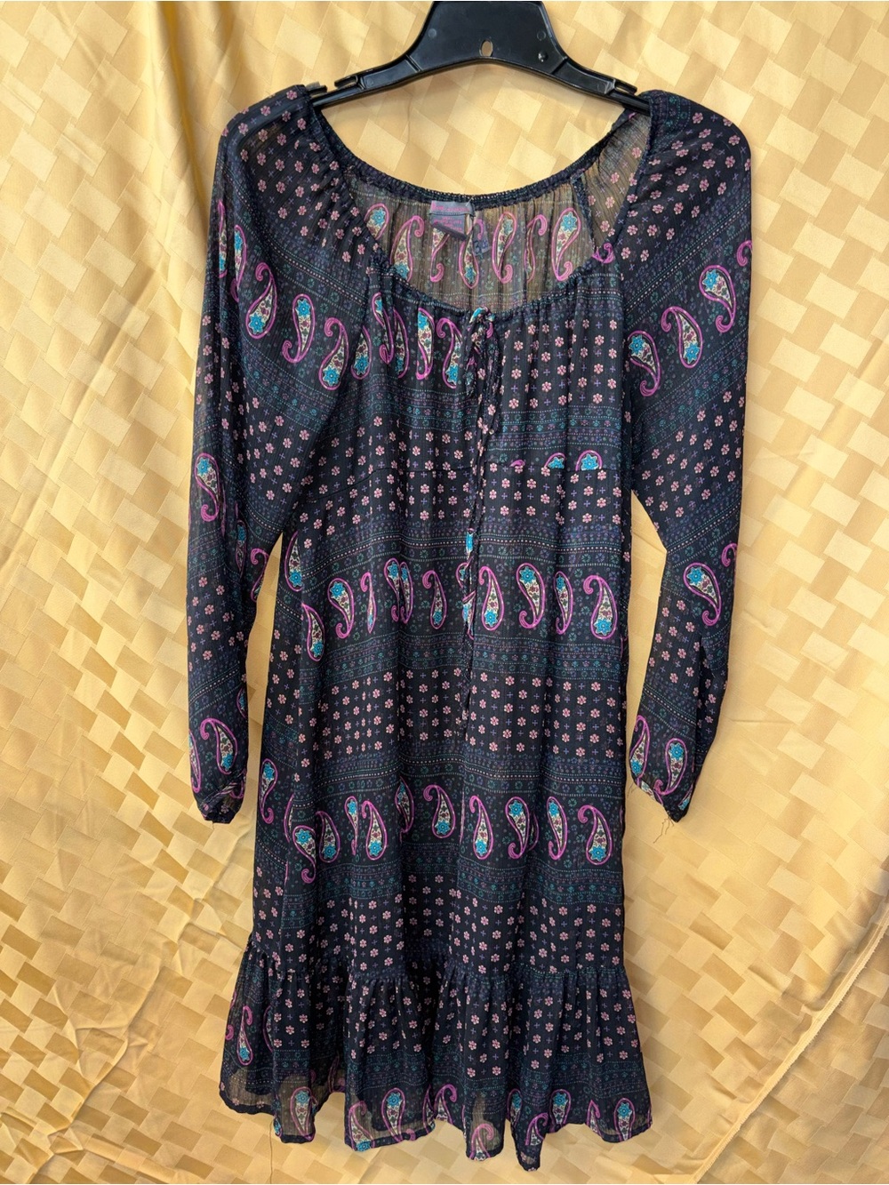 Fire Los Angeles Floral Paisley Blouse - Black, Pink, Teal